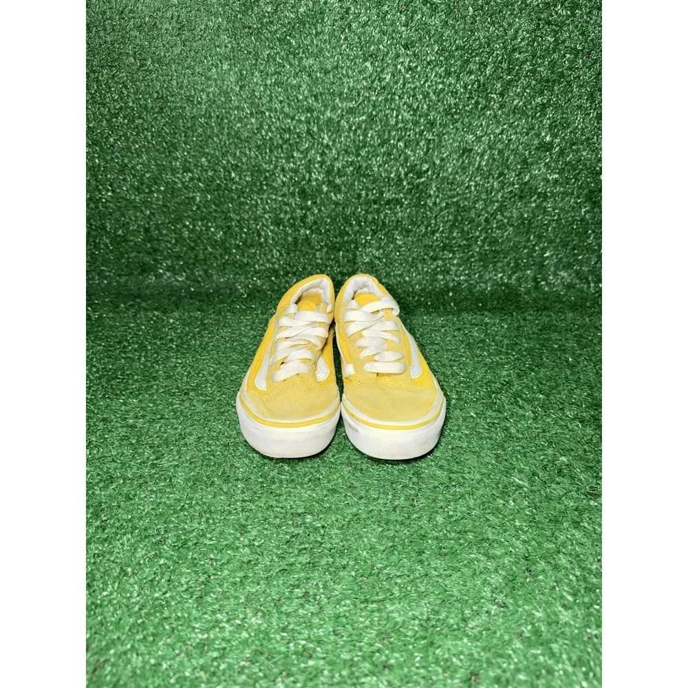 Vans Old Skool Checkerboard Toddler Size 11C Yellow Skate Shoe Casual Sneakers